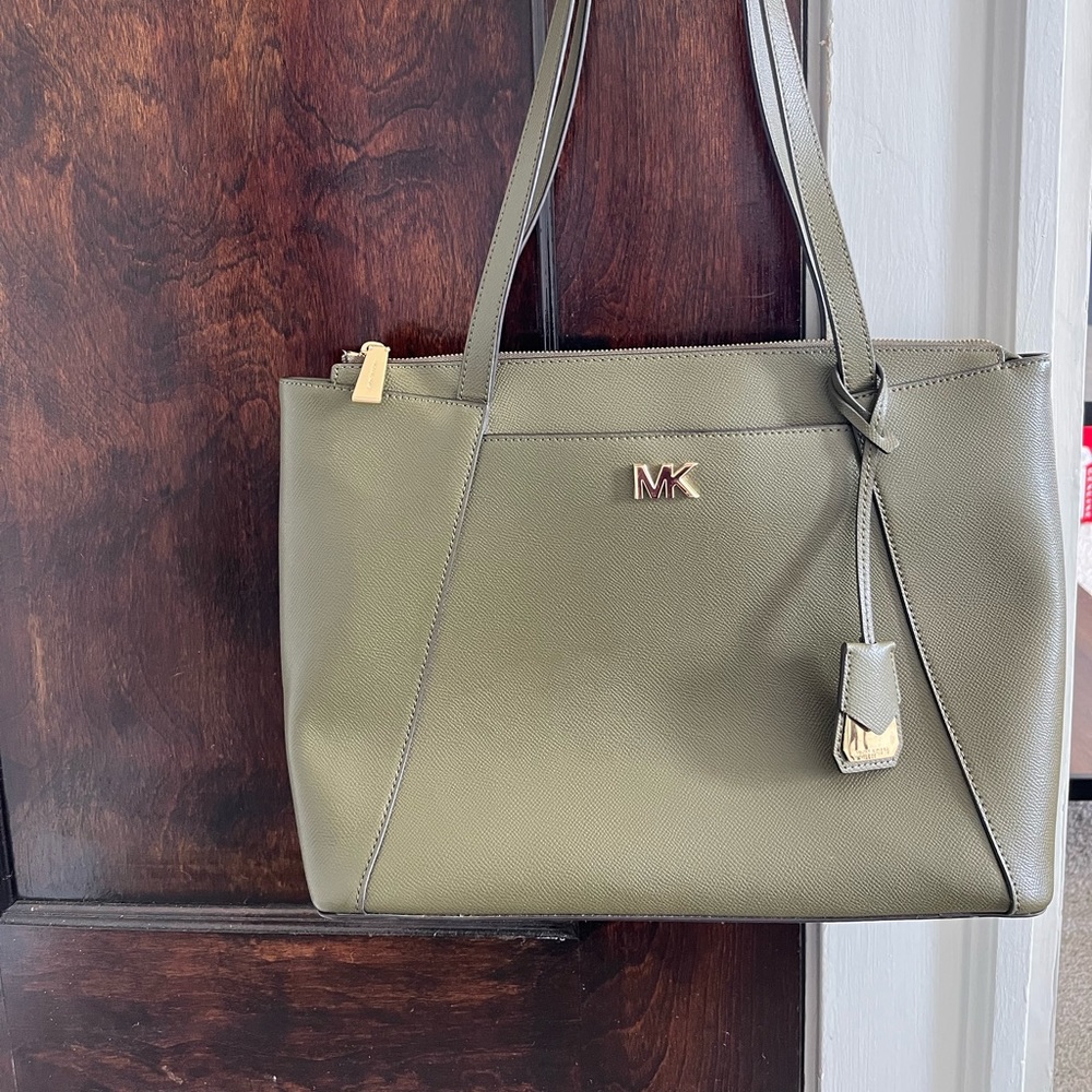 Michael Kors Olive Green Tote Shoulder Bag